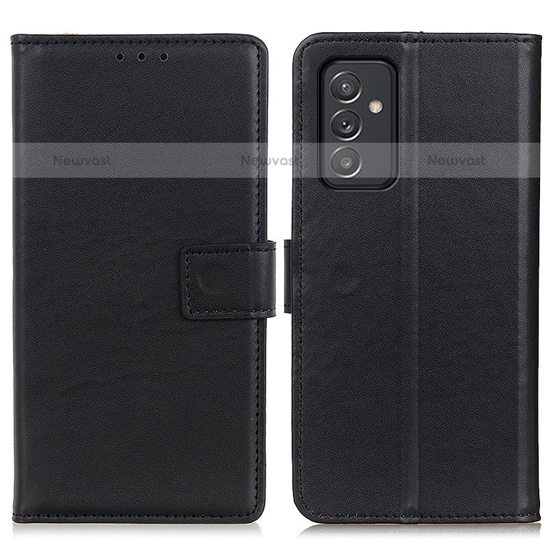 Leather Case Stands Flip Cover Holder A08D for Samsung Galaxy Quantum2 5G Black