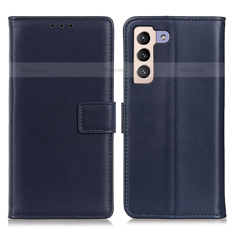 Leather Case Stands Flip Cover Holder A08D for Samsung Galaxy S22 5G Blue