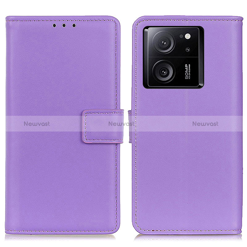 Leather Case Stands Flip Cover Holder A08D for Xiaomi Mi 13T 5G Purple