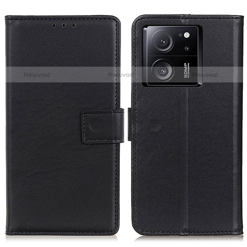 Leather Case Stands Flip Cover Holder A08D for Xiaomi Redmi K60 Ultra 5G Black