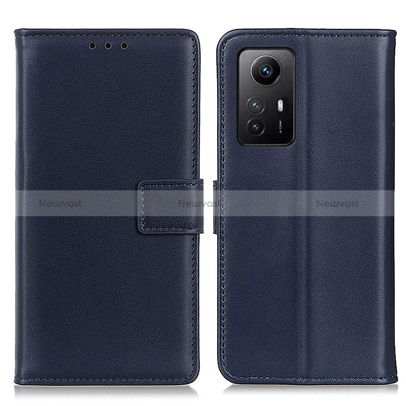 Leather Case Stands Flip Cover Holder A08D for Xiaomi Redmi Note 12S Blue