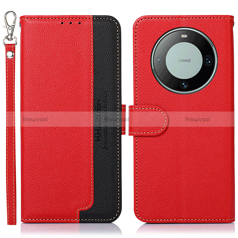 Leather Case Stands Flip Cover Holder A09D for Huawei Mate 60 Red