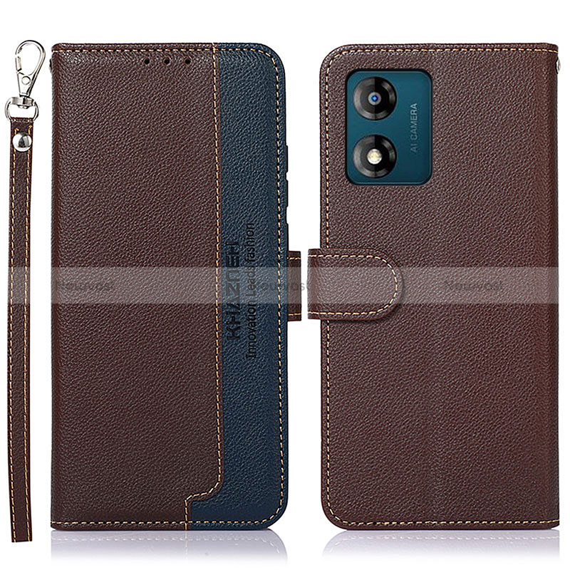 Leather Case Stands Flip Cover Holder A09D for Motorola Moto E13