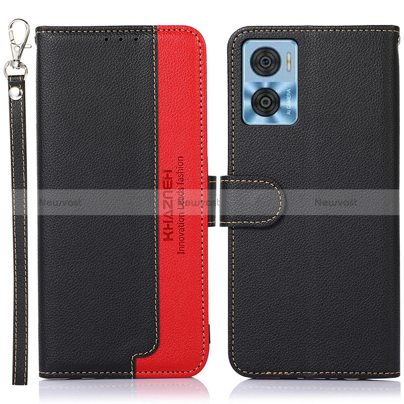 Leather Case Stands Flip Cover Holder A09D for Motorola Moto E22