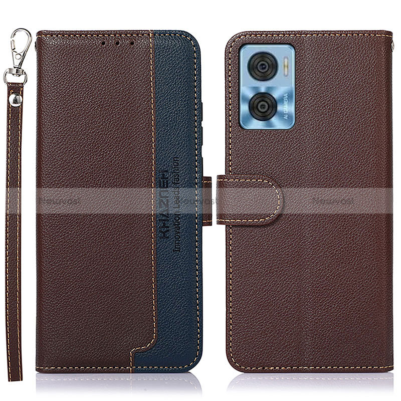 Leather Case Stands Flip Cover Holder A09D for Motorola Moto E22i