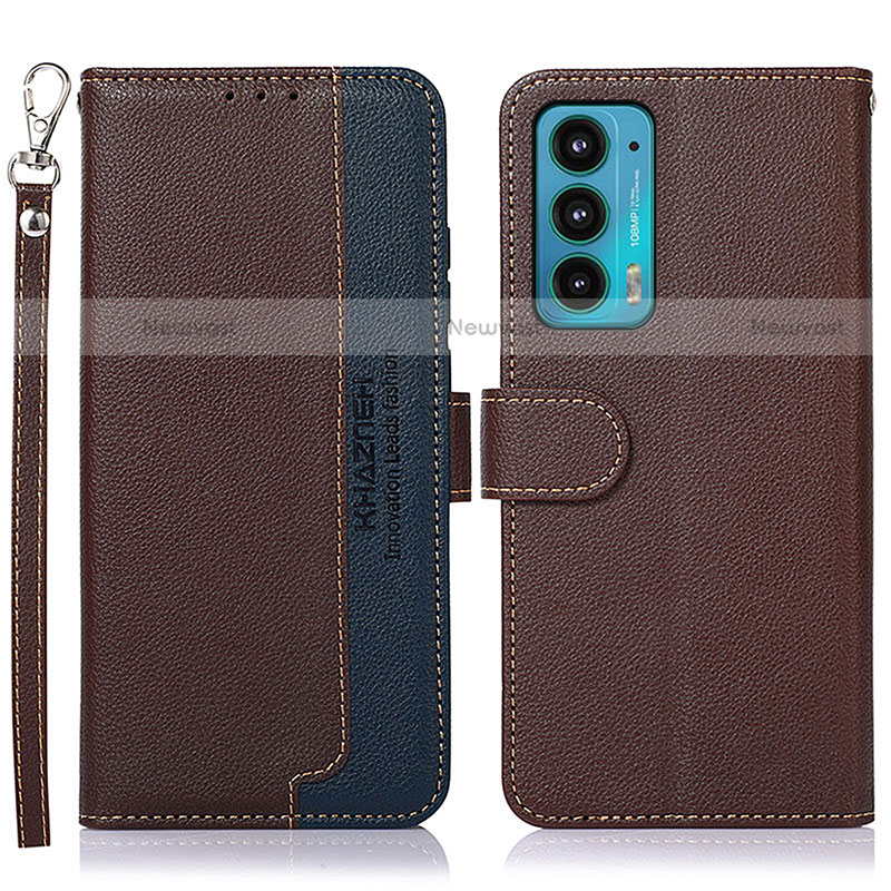 Leather Case Stands Flip Cover Holder A09D for Motorola Moto Edge Lite 5G