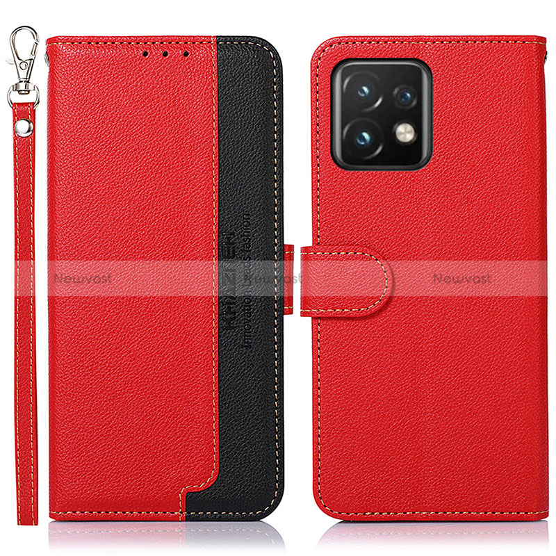 Leather Case Stands Flip Cover Holder A09D for Motorola Moto Edge Plus (2023) 5G Red