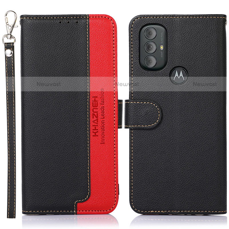 Leather Case Stands Flip Cover Holder A09D for Motorola Moto G Play (2023)