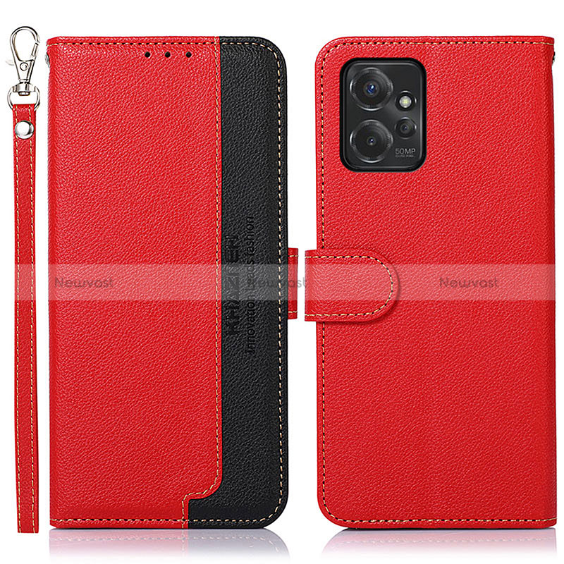 Leather Case Stands Flip Cover Holder A09D for Motorola Moto G Power 5G (2023) Red