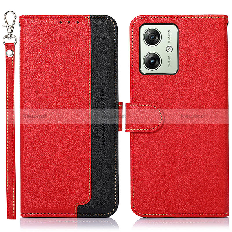 Leather Case Stands Flip Cover Holder A09D for Motorola Moto G54 5G