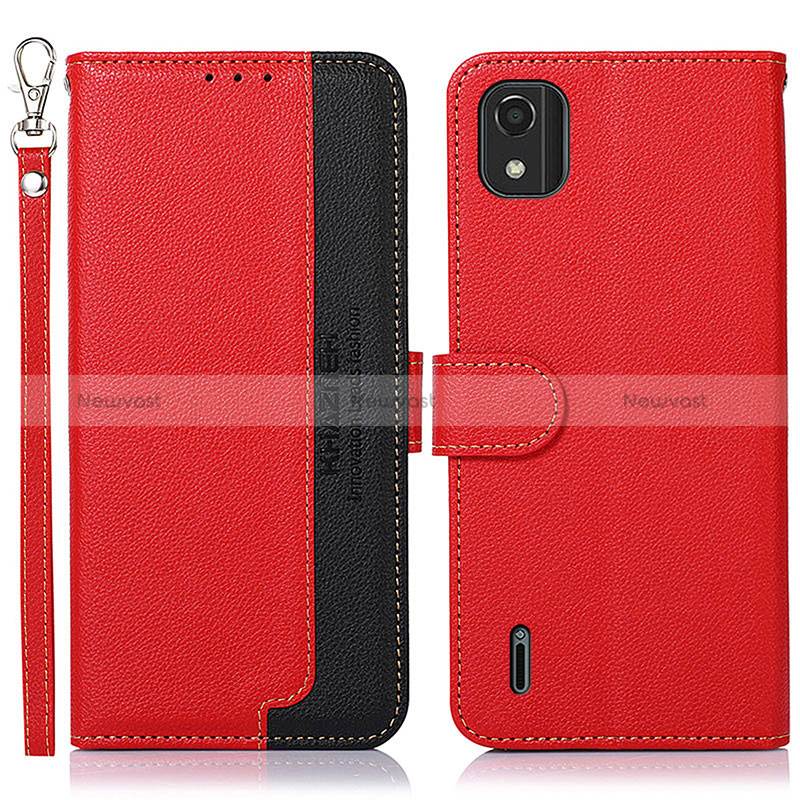 Leather Case Stands Flip Cover Holder A09D for Nokia C2 2nd Edition Red