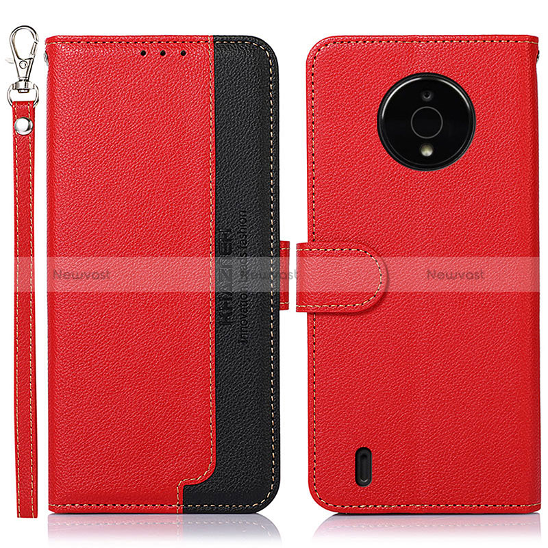 Leather Case Stands Flip Cover Holder A09D for Nokia C200 Red