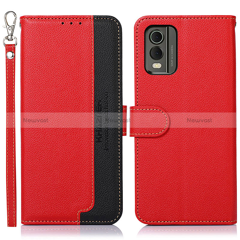 Leather Case Stands Flip Cover Holder A09D for Nokia C210 Red