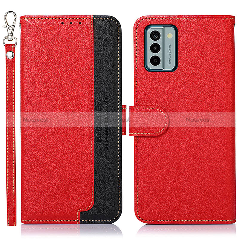 Leather Case Stands Flip Cover Holder A09D for Nokia G22 Red