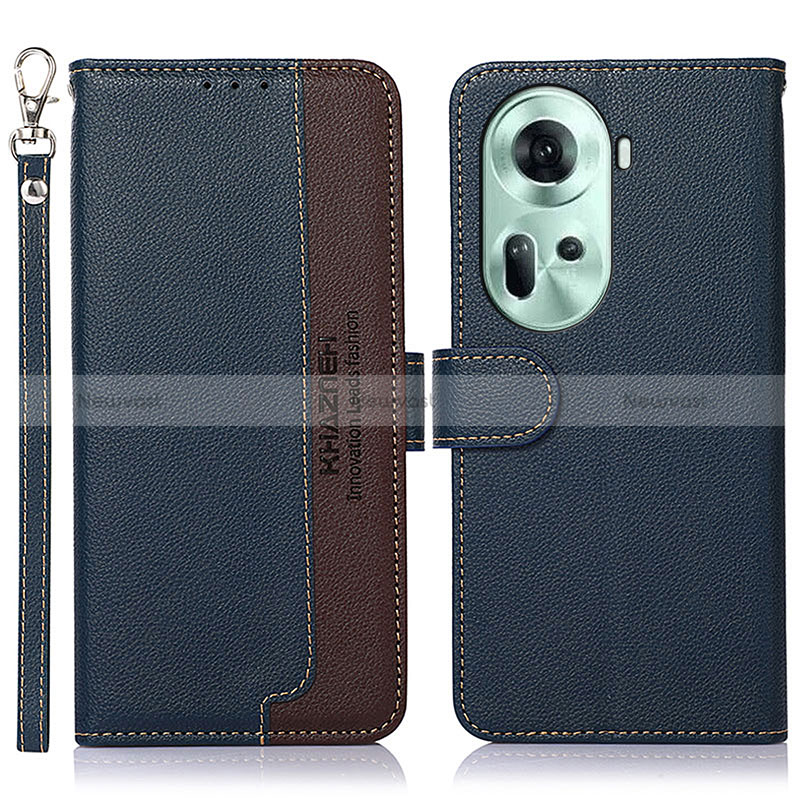 Leather Case Stands Flip Cover Holder A09D for Oppo Reno11 5G