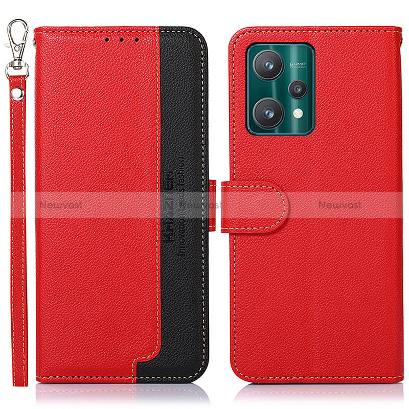 Leather Case Stands Flip Cover Holder A09D for Realme 9 5G Red