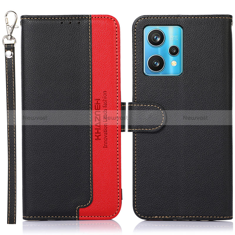 Leather Case Stands Flip Cover Holder A09D for Realme 9 Pro+ Plus 5G Black