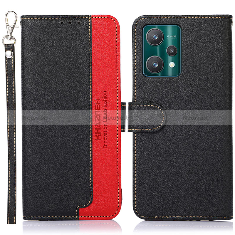 Leather Case Stands Flip Cover Holder A09D for Realme Q5 5G Black