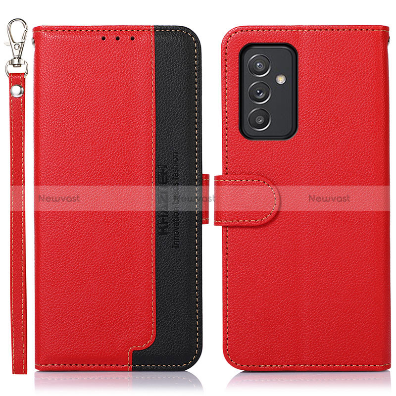 Leather Case Stands Flip Cover Holder A09D for Samsung Galaxy A15 4G Red