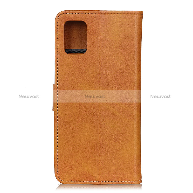 Leather Case Stands Flip Cover Holder A09D for Samsung Galaxy A52 5G Brown