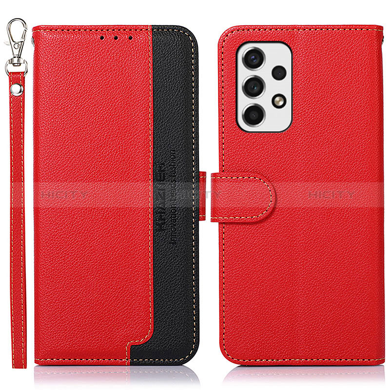 Leather Case Stands Flip Cover Holder A09D for Samsung Galaxy A53 5G Red