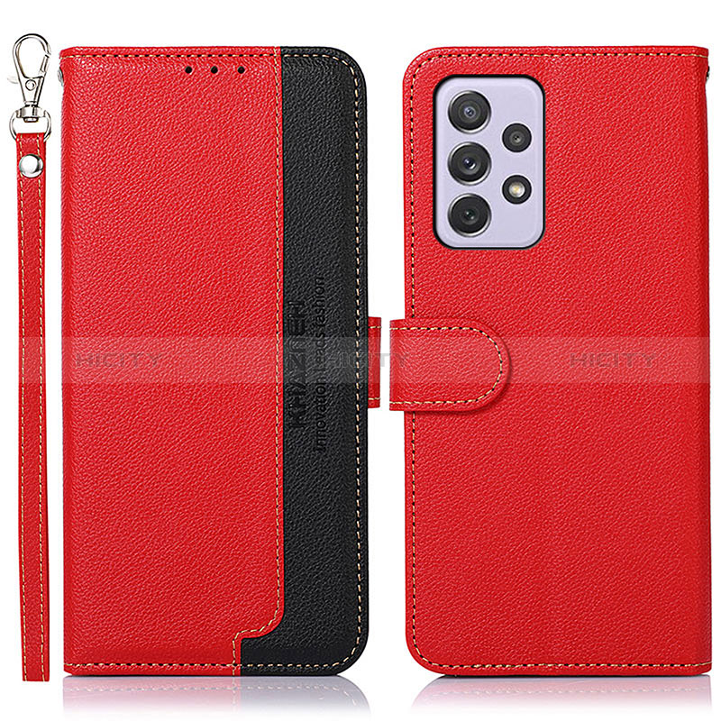 Leather Case Stands Flip Cover Holder A09D for Samsung Galaxy A73 5G Red