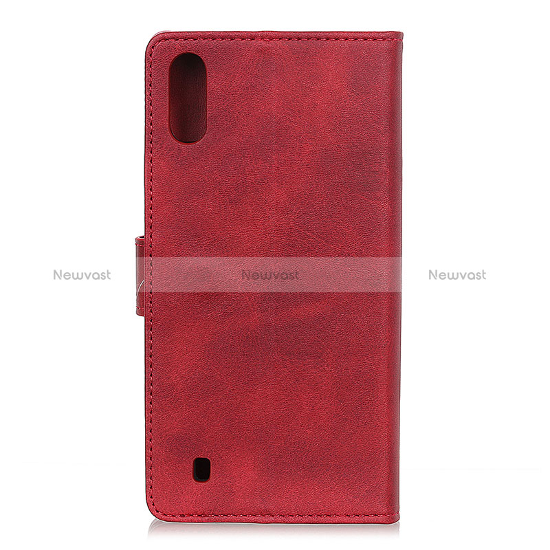 Leather Case Stands Flip Cover Holder A09D for Samsung Galaxy M01 Red