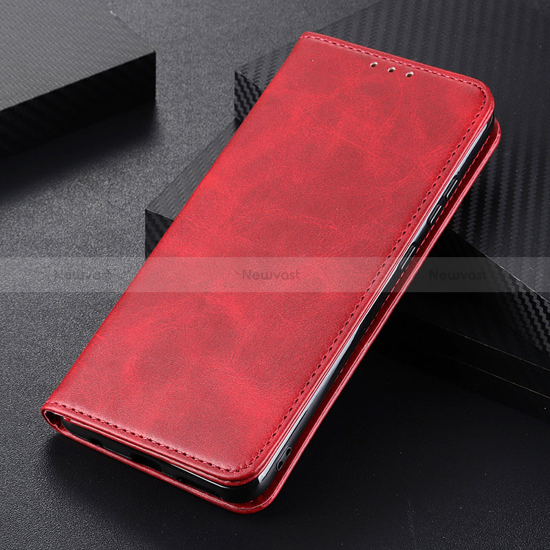 Leather Case Stands Flip Cover Holder A09D for Samsung Galaxy S22 Plus 5G Red