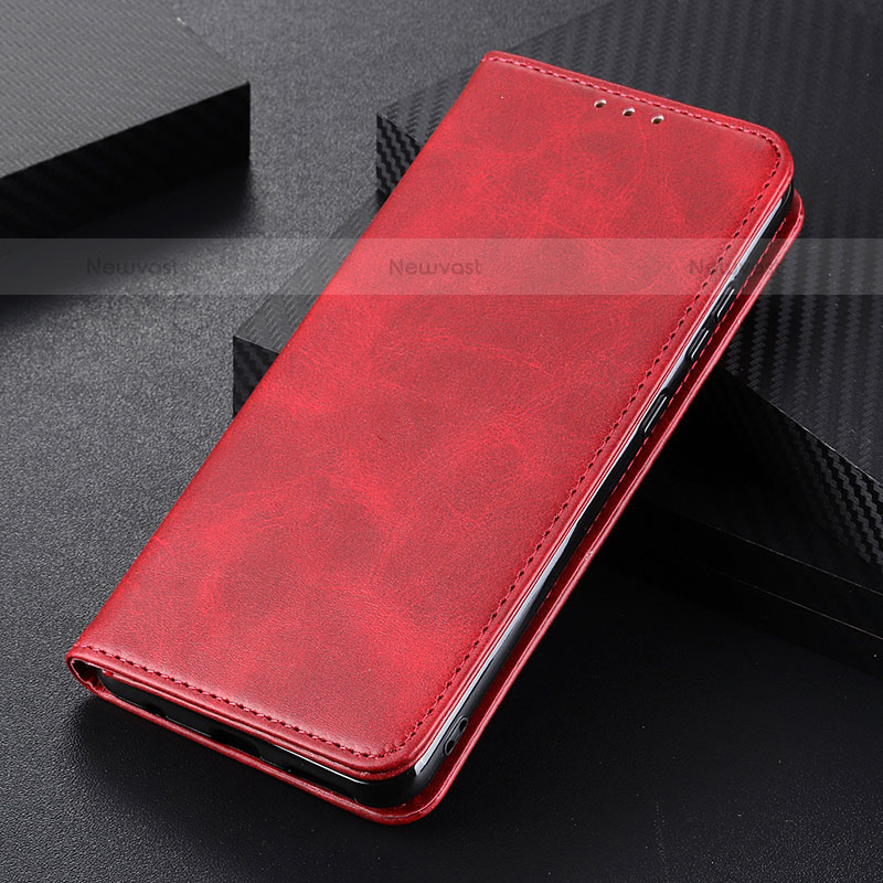 Leather Case Stands Flip Cover Holder A09D for Samsung Galaxy S23 5G Red