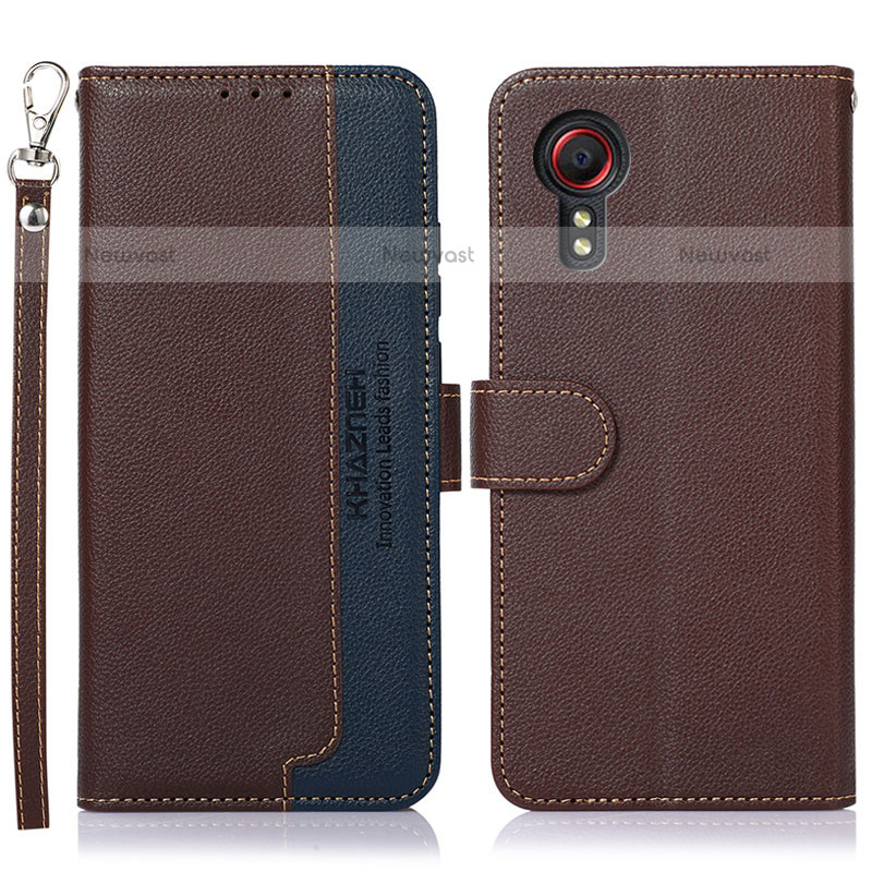 Leather Case Stands Flip Cover Holder A09D for Samsung Galaxy XCover 5 SM-G525F