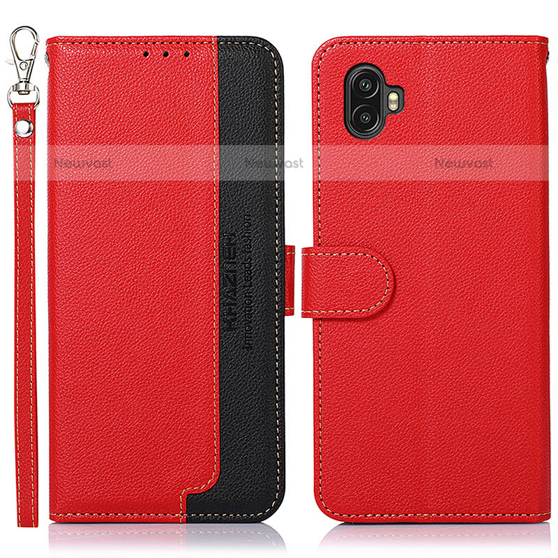 Leather Case Stands Flip Cover Holder A09D for Samsung Galaxy Xcover Pro 2 5G Red