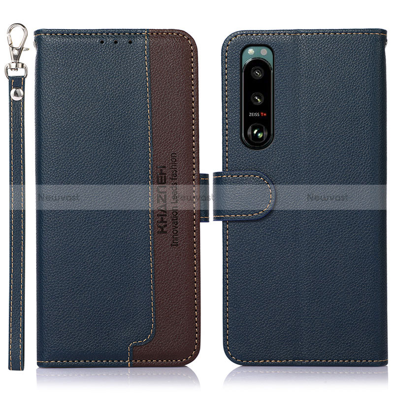 Leather Case Stands Flip Cover Holder A09D for Sony Xperia 5 III SO-53B