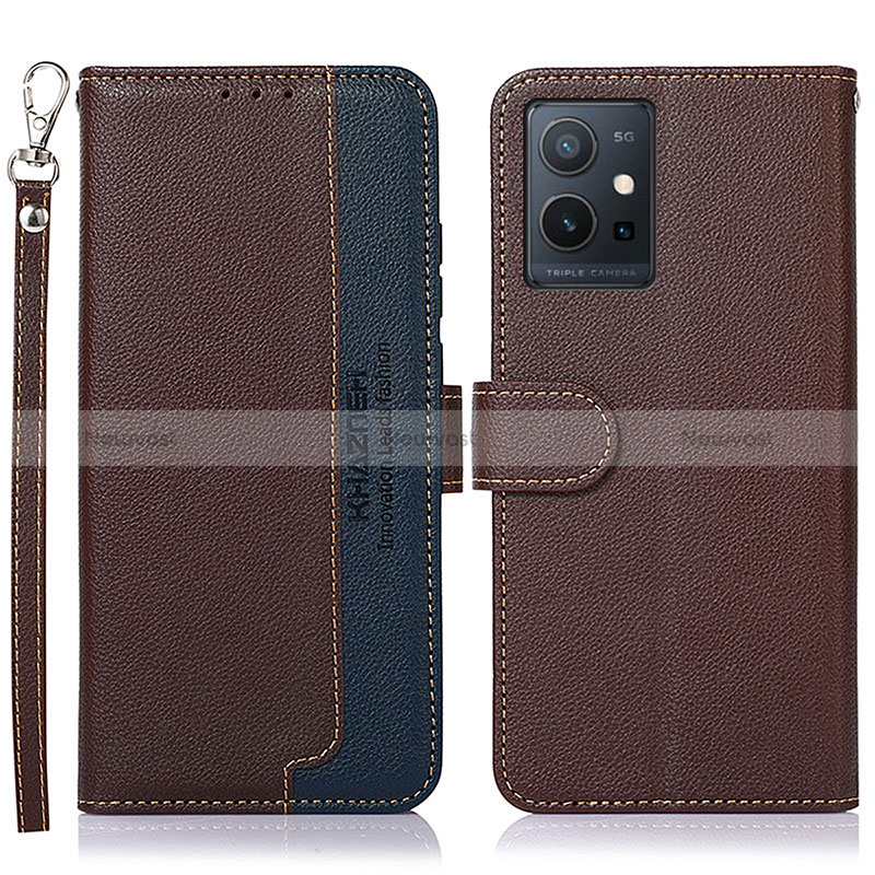 Leather Case Stands Flip Cover Holder A09D for Vivo Y33e 5G