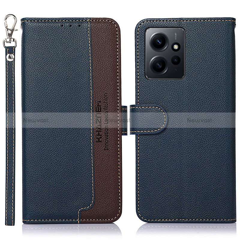 Leather Case Stands Flip Cover Holder A09D for Xiaomi Redmi Note 12 4G Blue