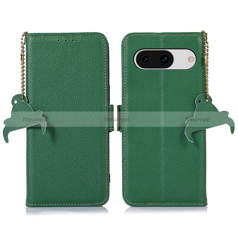 Leather Case Stands Flip Cover Holder A10D for Google Pixel 8a 5G Green