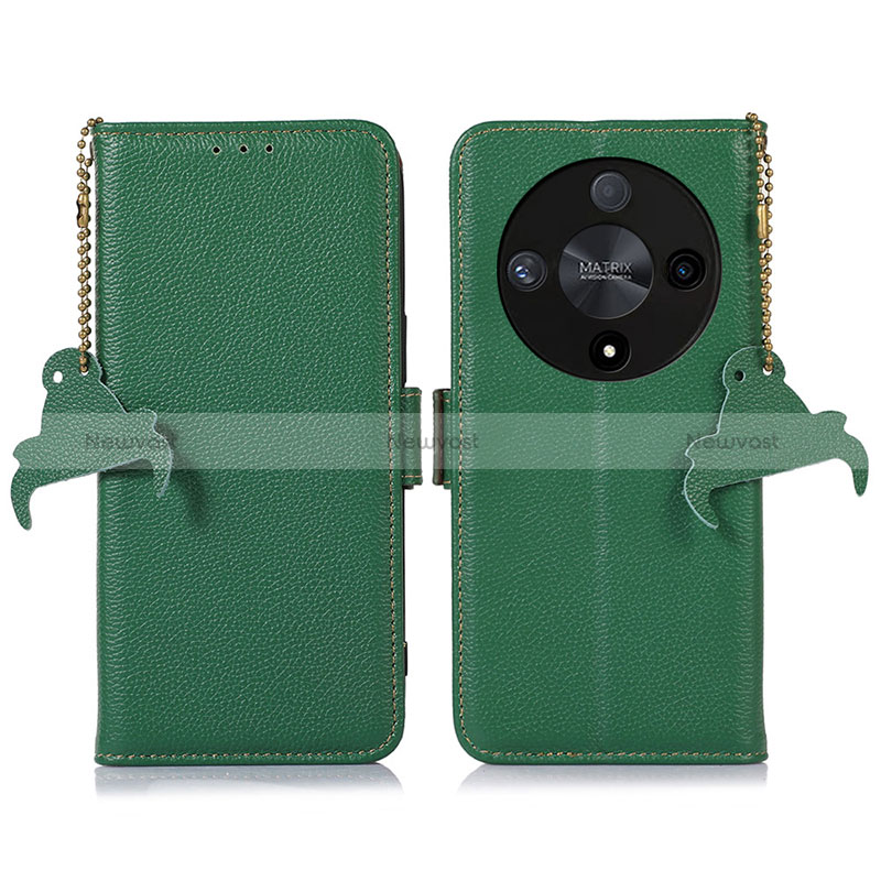 Leather Case Stands Flip Cover Holder A10D for Huawei Honor Magic6 Lite 5G Green