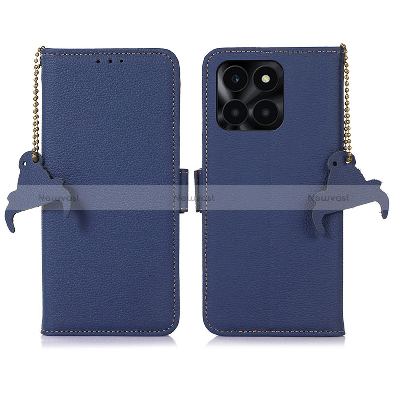 Leather Case Stands Flip Cover Holder A10D for Huawei Honor X6a Blue