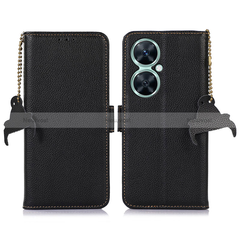 Leather Case Stands Flip Cover Holder A10D for Huawei Nova 11i Black