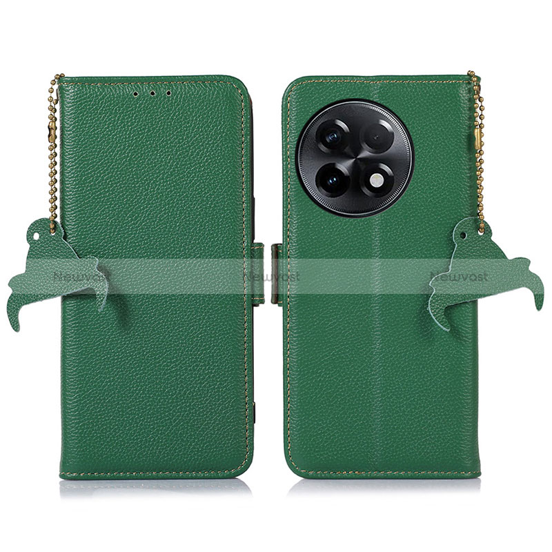 Leather Case Stands Flip Cover Holder A10D for OnePlus 11R 5G Green