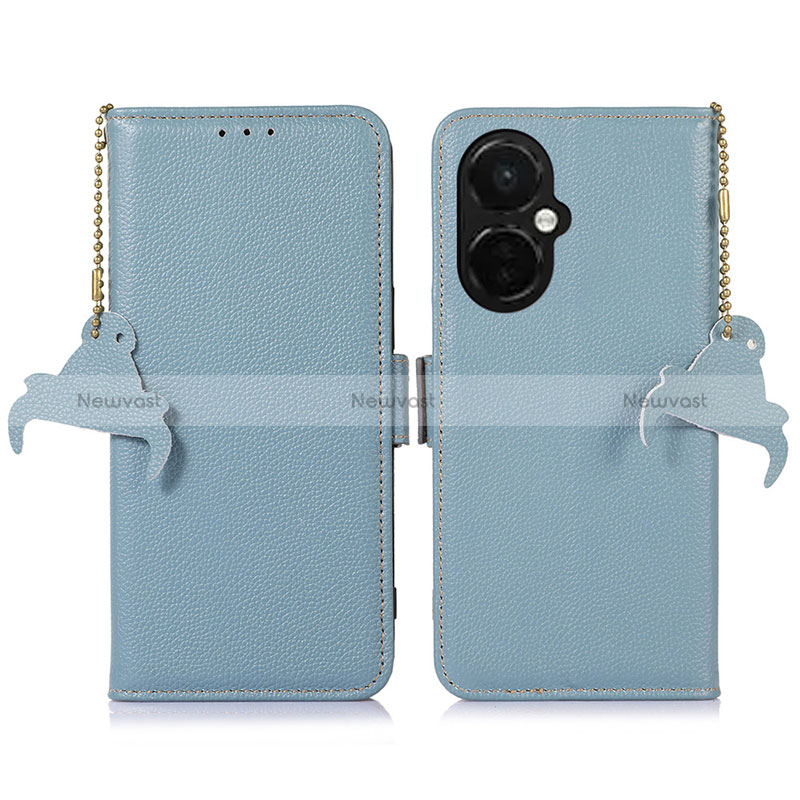 Leather Case Stands Flip Cover Holder A10D for OnePlus Nord CE 3 5G Mint Blue