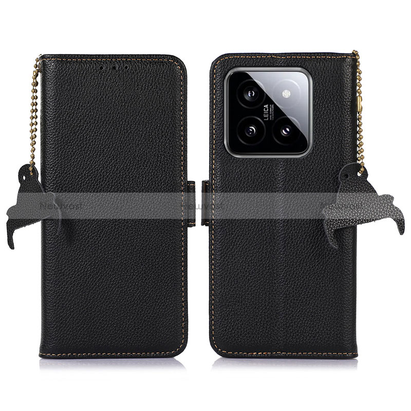 Leather Case Stands Flip Cover Holder A10D for Xiaomi Mi 14 5G Black