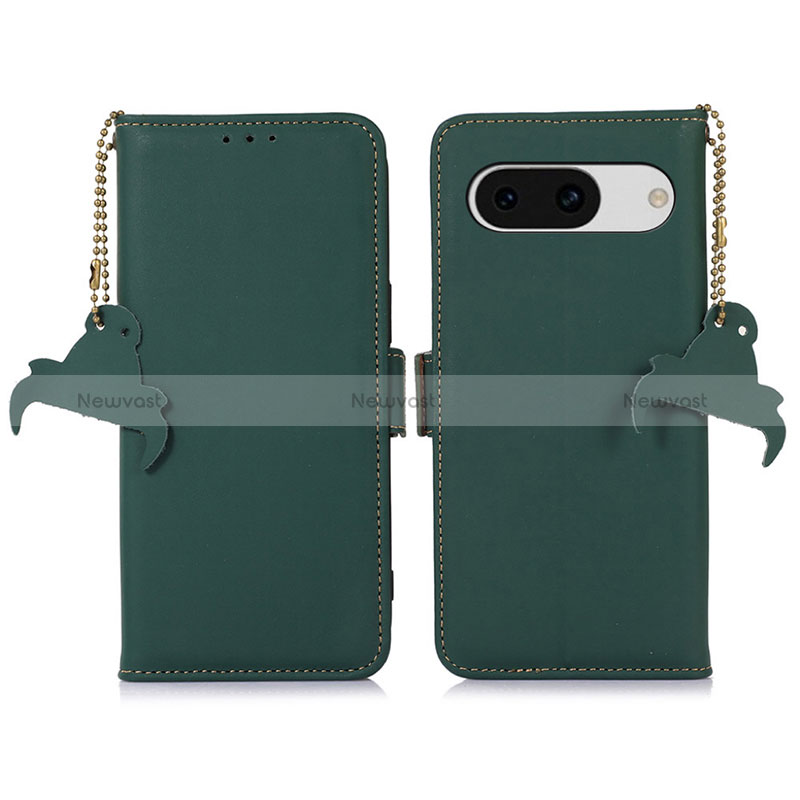 Leather Case Stands Flip Cover Holder A11D for Google Pixel 8a 5G Green