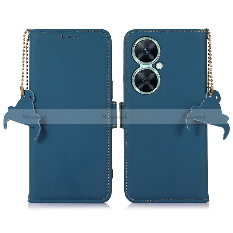 Leather Case Stands Flip Cover Holder A11D for Huawei Nova 11i Blue