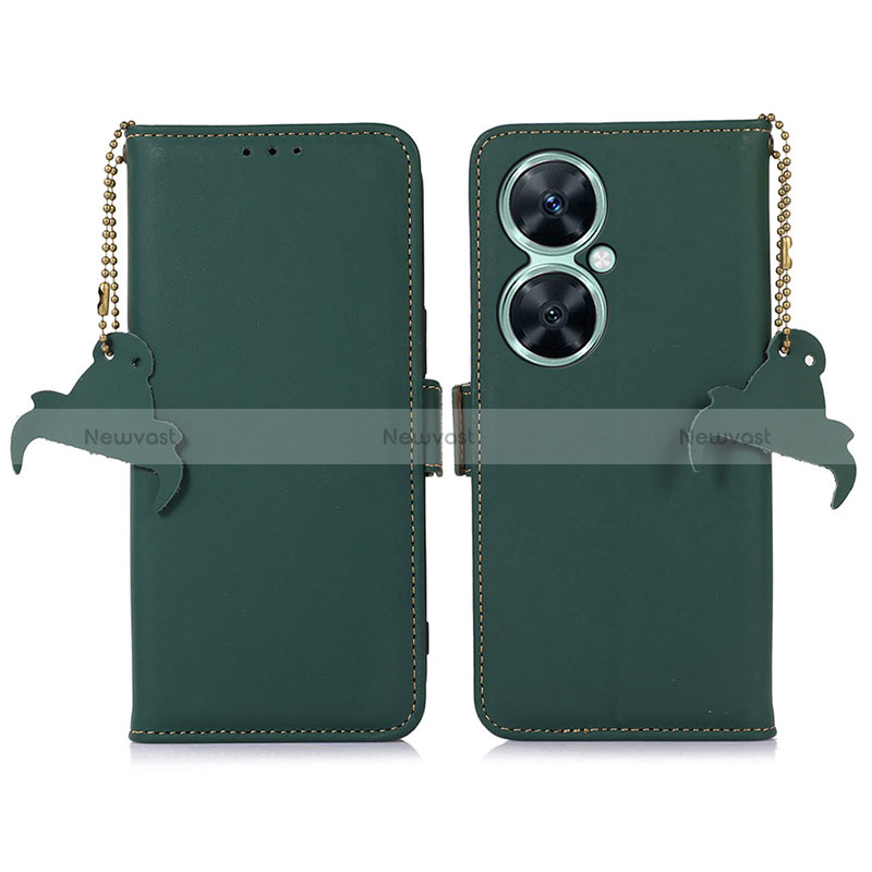 Leather Case Stands Flip Cover Holder A11D for Huawei Nova 11i Green