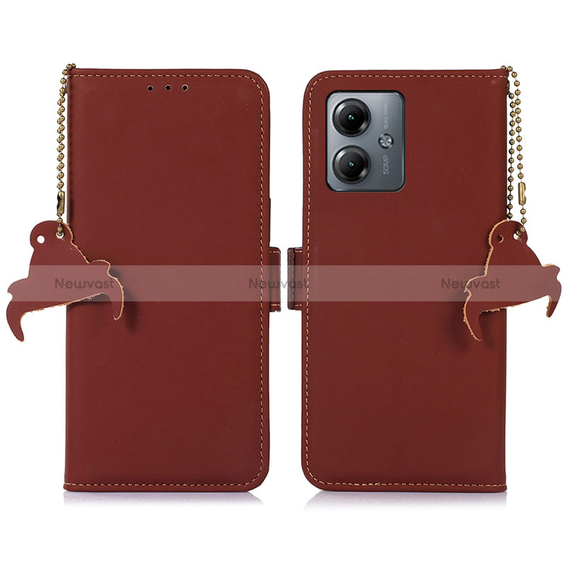 Leather Case Stands Flip Cover Holder A11D for Motorola Moto G14