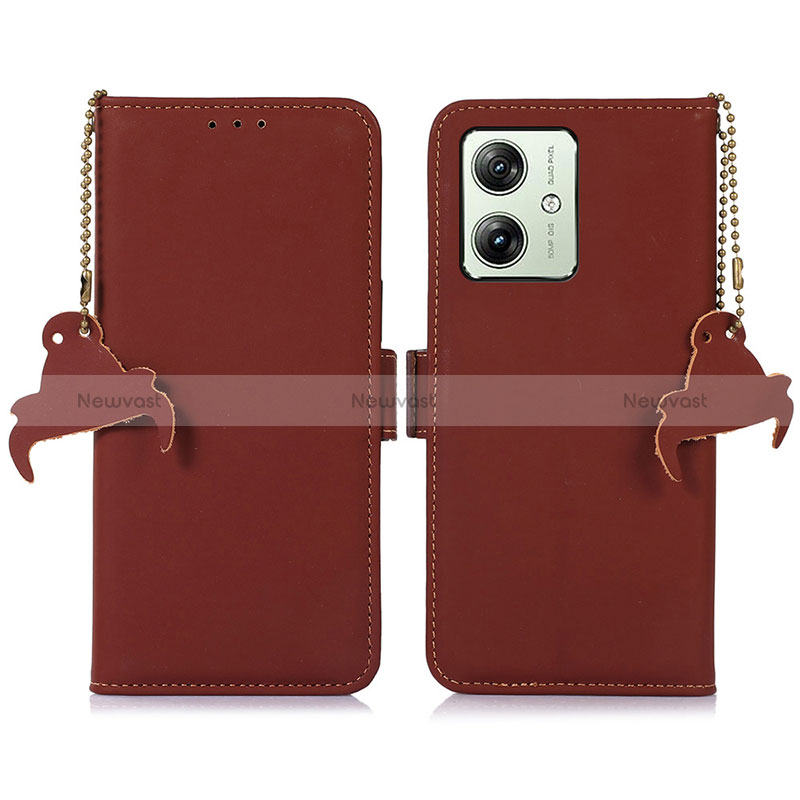 Leather Case Stands Flip Cover Holder A11D for Motorola Moto G54 5G