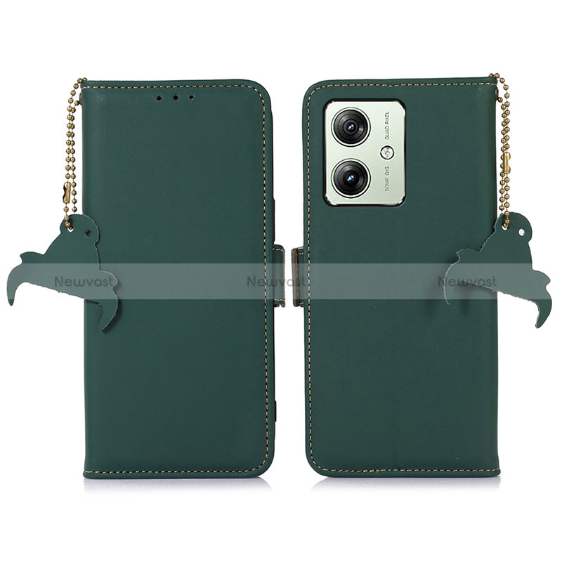 Leather Case Stands Flip Cover Holder A11D for Motorola Moto G54 5G