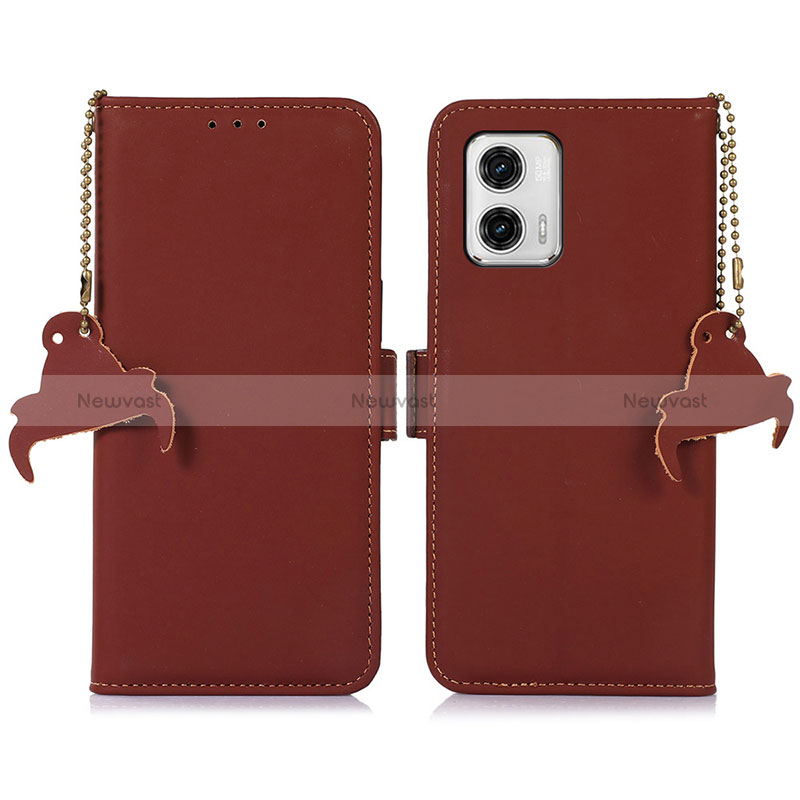 Leather Case Stands Flip Cover Holder A11D for Motorola Moto G73 5G