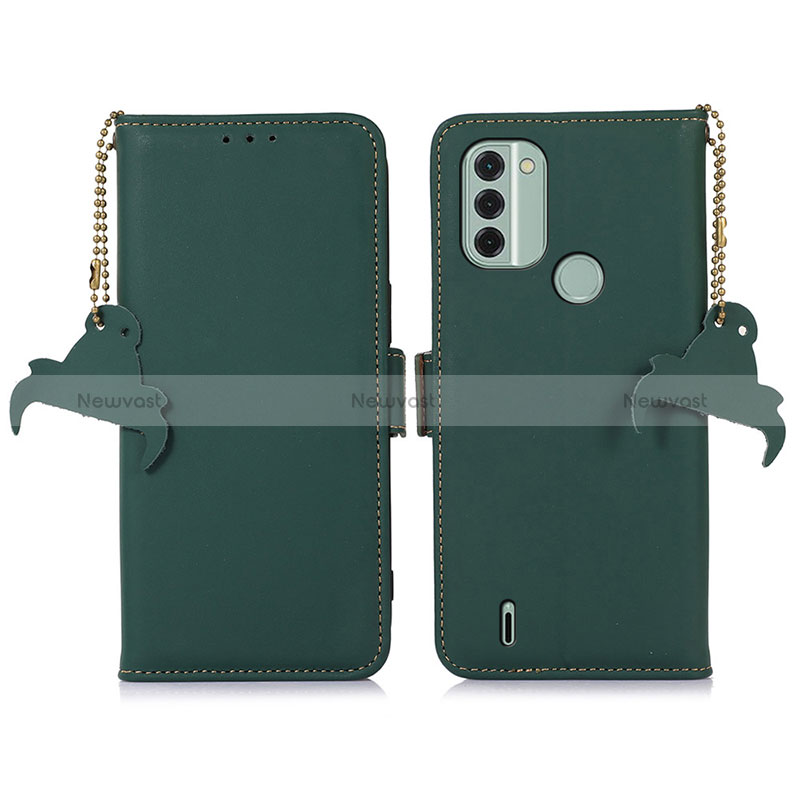 Leather Case Stands Flip Cover Holder A11D for Nokia C31 Green