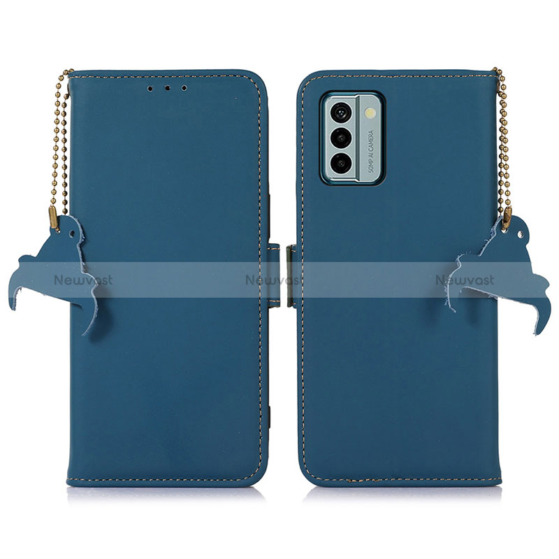 Leather Case Stands Flip Cover Holder A11D for Nokia G22 Blue